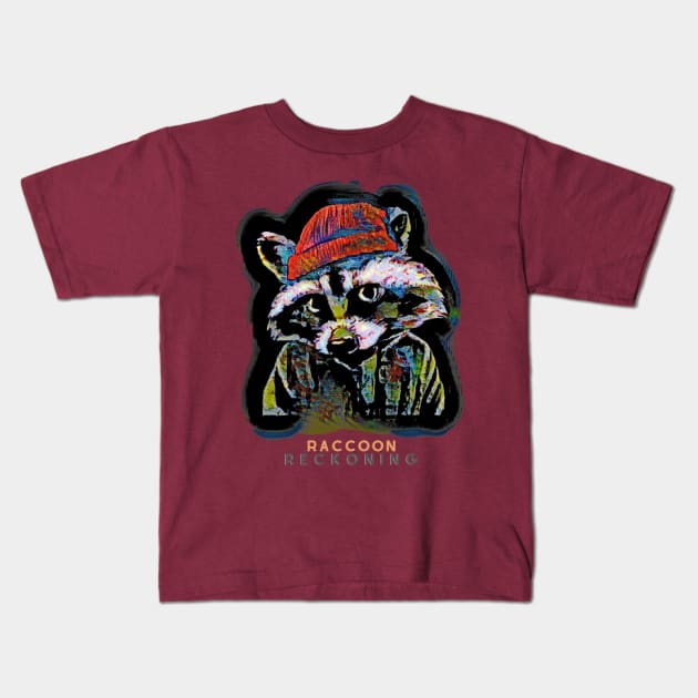 Raccoon Reckoning Kids T-Shirt by PersianFMts